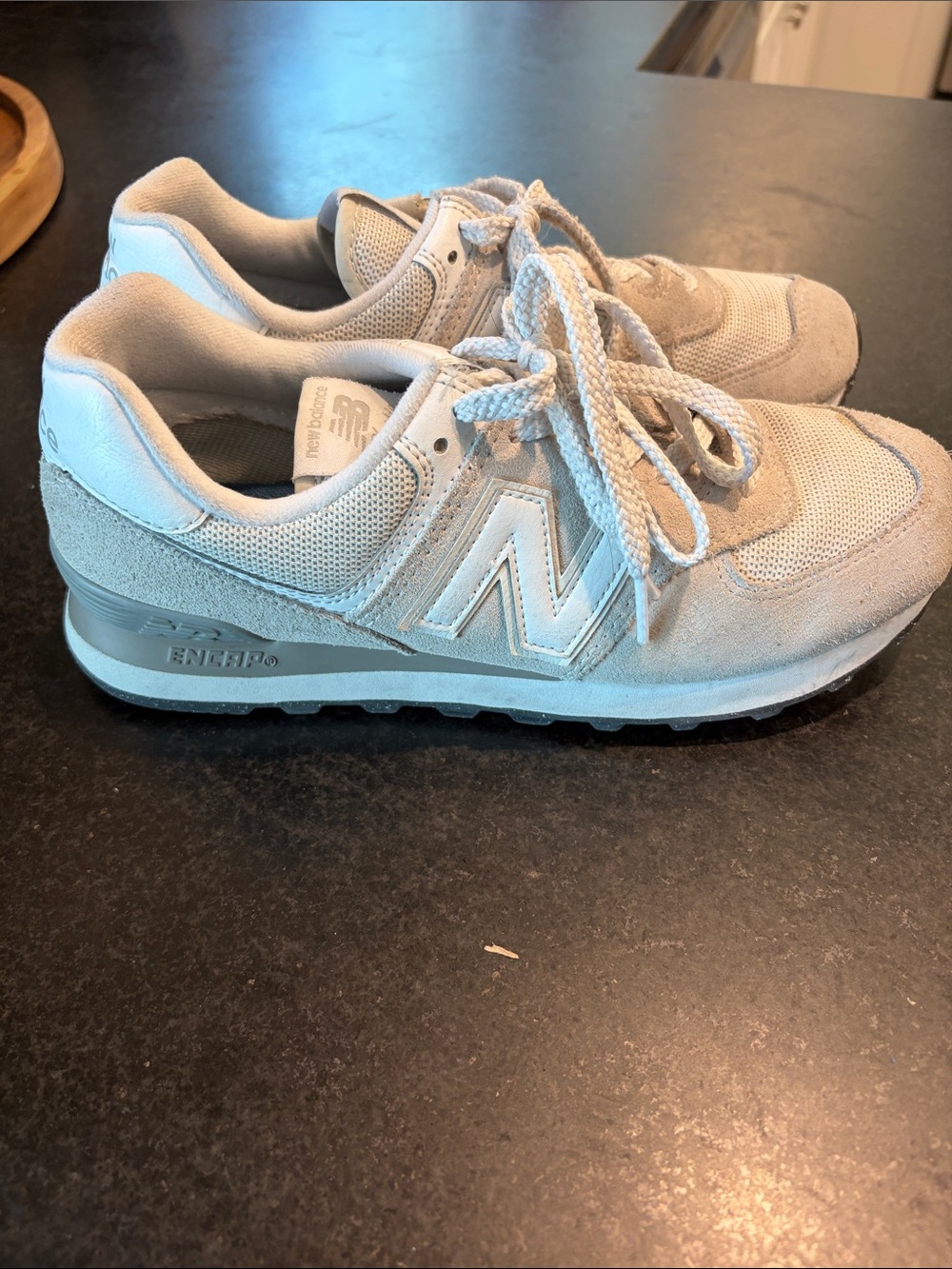 New Balance Gray Suede & Mesh Sneakers